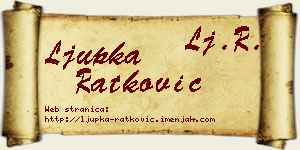 Ljupka Ratković vizit kartica